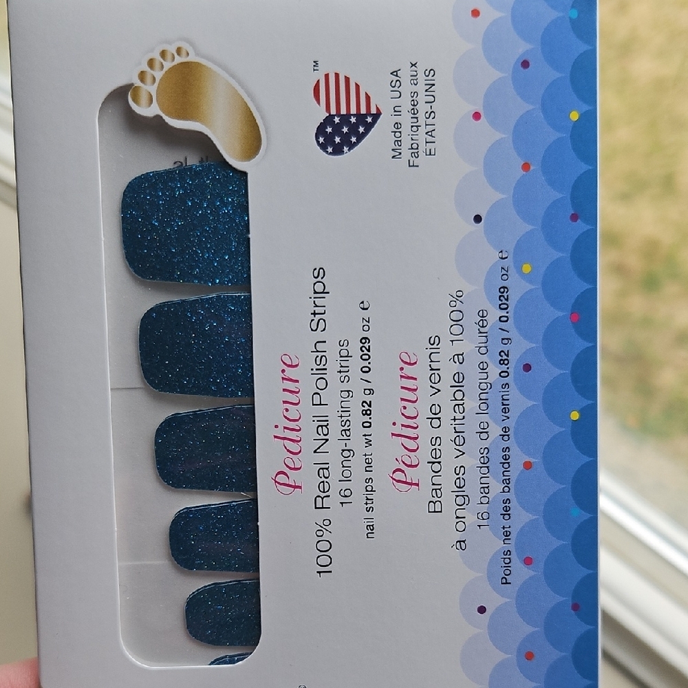 Color Street Blue Glitter Nail Polish Strips